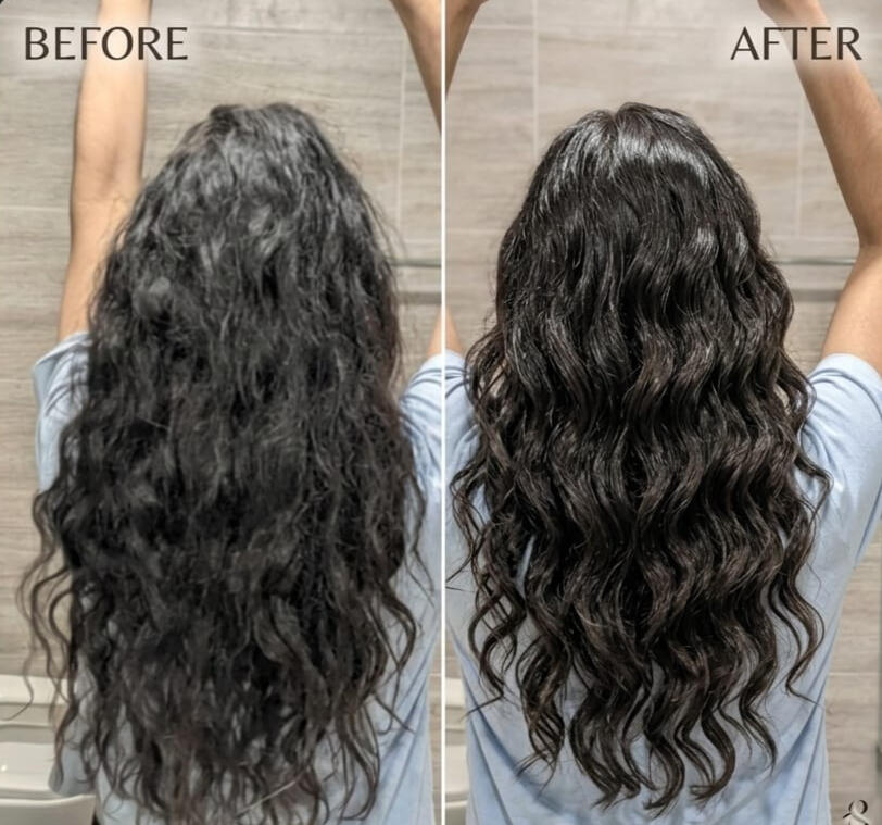 Danuvio Anti-Frizz Treatment - Real Results Before and after results of Danuvio advanced nourishing anti-frizz treatment on wavy hair